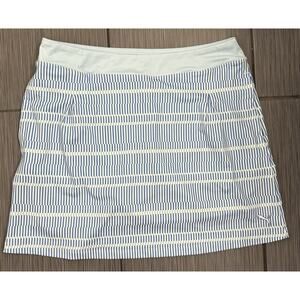 NWT Puma Cell Women’s Blue/White Geometric Skort Stripes Pockets Size Medium